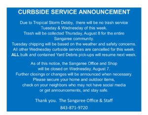 Tropical Storm Debby Announcement 1